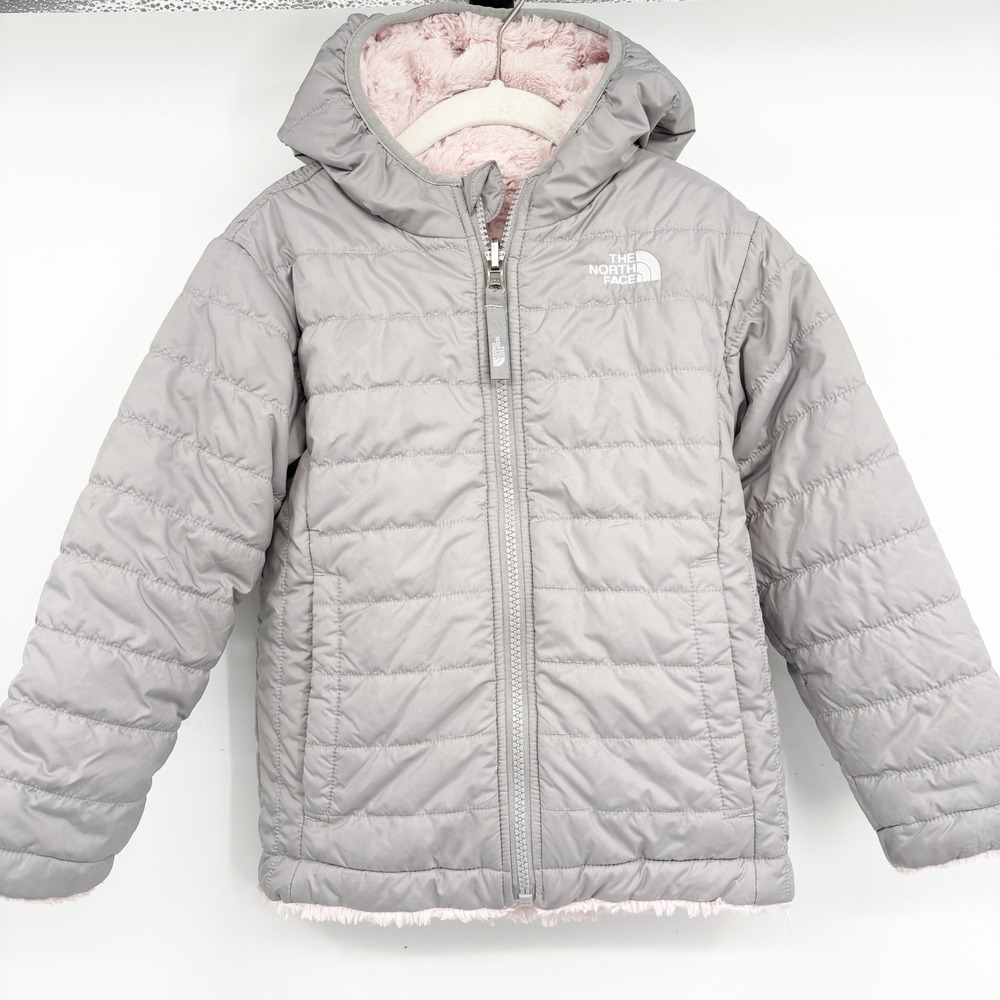 The North Face Toddler Reversible Mossbud Swirl Gorpcore Parka Jacket Grey 4T